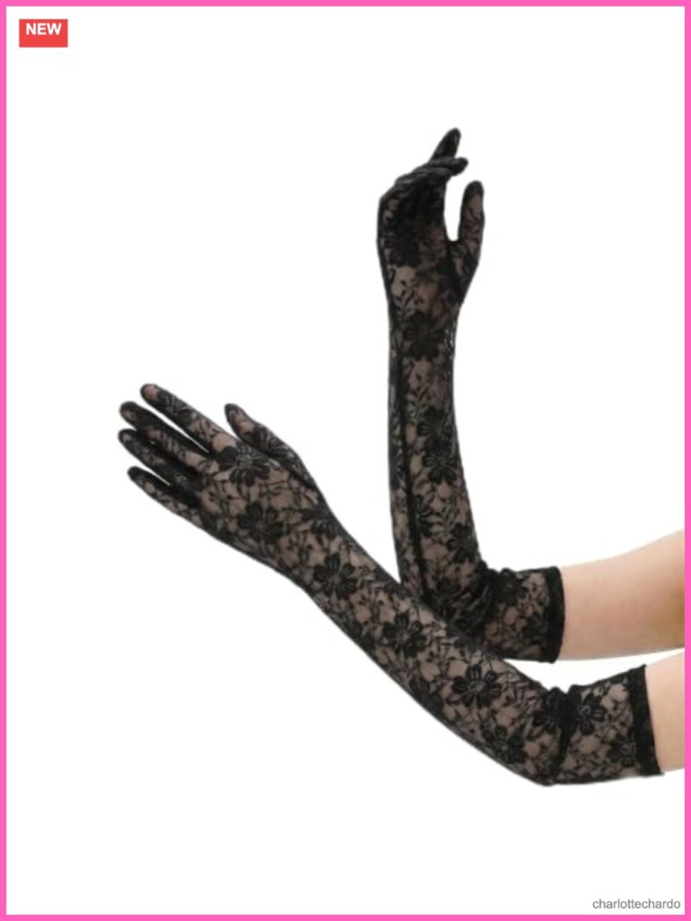 Long Floral Lace Gloves Halloween Costume Accessory for Women